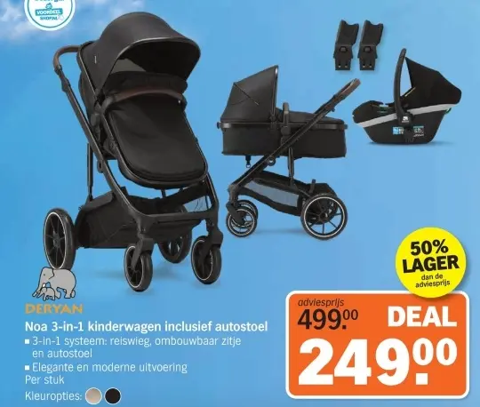 Aanbieding: Noa 3-in-1 kinderwagen inclusief autostoel