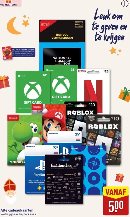 Aanbieding: Cadeaukaarten