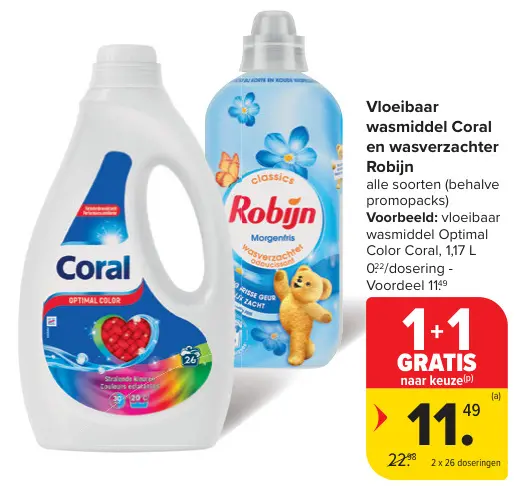 Promotie: Vloeibaar wasmiddel en wasverzachter