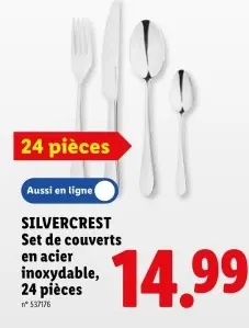 Offre: Set de couverts en acier inoxydable
