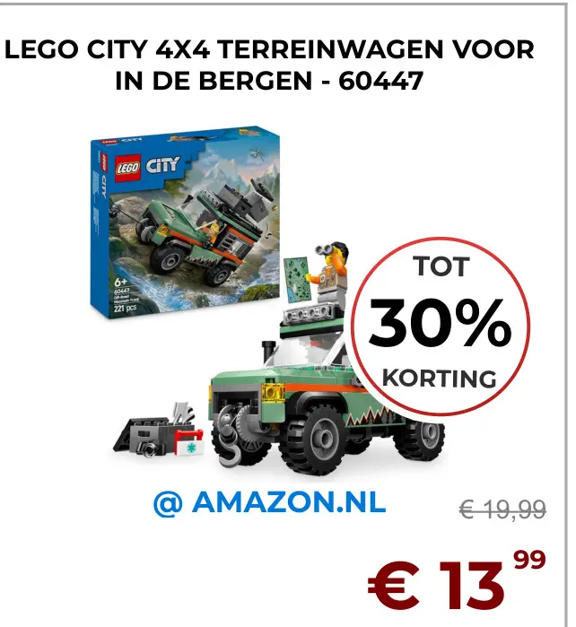 Aanbieding: Lego CITY 4x4 terreinwagen voor in de bergen