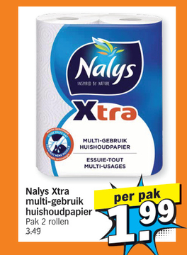 Aanbieding: Nalys Xtra multi - gebruik huishoudpapier Pak rollen