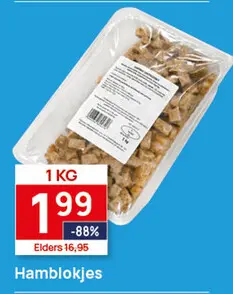 Aanbieding: Ham Blokjes 1kg