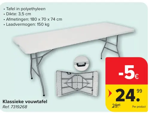 Promotie: Klassieke vouwtafel