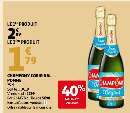 Offre: Champomy l'original pomme
