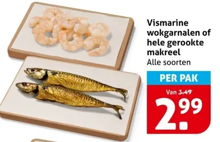 Aanbieding: wokkarnalen of hele gerookte makreel