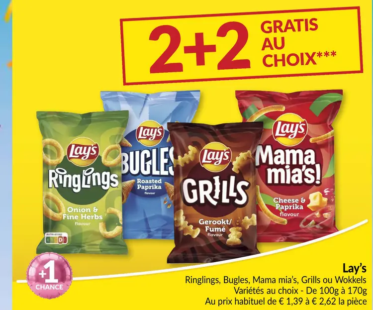 Offre: Ringlings, Bugles, Mama mia's, Grills ou Wokkels