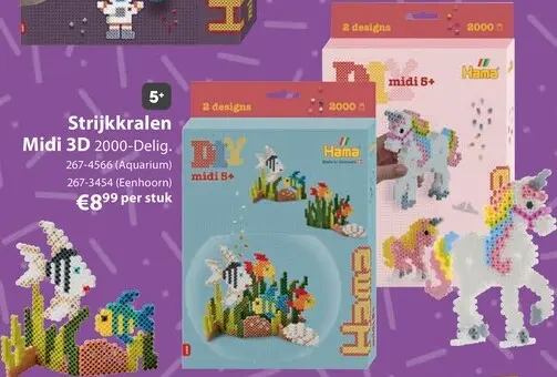 Aanbieding: Strijkkralen Midi 3D 2000-Delig
