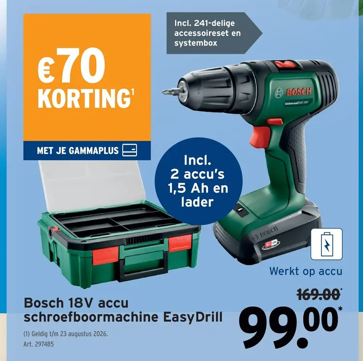 Promotie: 18V accu schroefboormachine EasyDrill