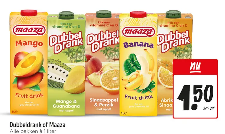 Aanbieding: Dubbeldrank of Maaza