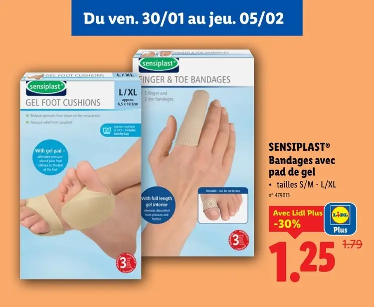 Offre: Bandages avec pad de gel