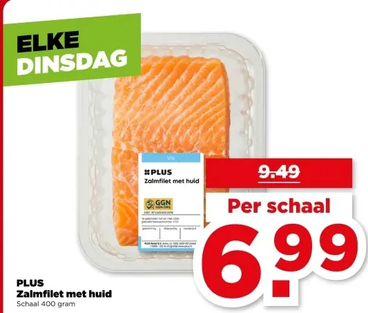 Aanbieding: Zalmfilet met huid