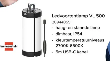 Promotie: Ledvoortentlamp VL 500