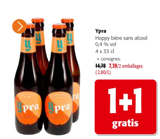 Offre: Hoppy bière sans alcool 0,4 % vol 4 x 33 cl