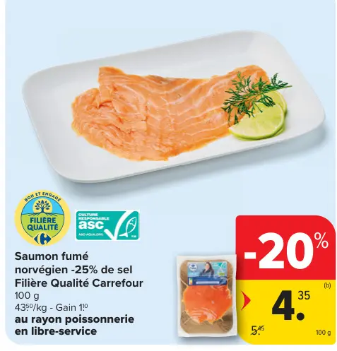 Offre: Saumon fumé norvégien -25% de sel