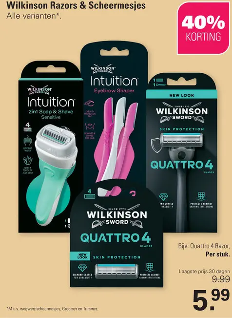 Aanbieding: Wilkinson Razors & Scheermesjes