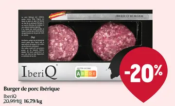 Offre: Burger de porc ibérique