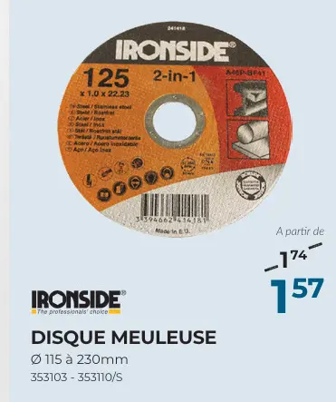 Offre: Disque meuleuse