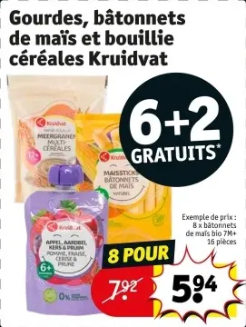Offre: Gourdes, bâtonnets de maïs et bouillie céréal
