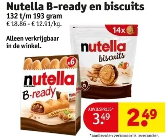 Promotie: Nutella B-ready en biscuits