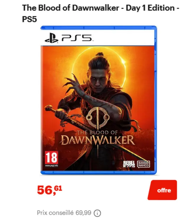 Offre: The blood of dawnwalker - day one