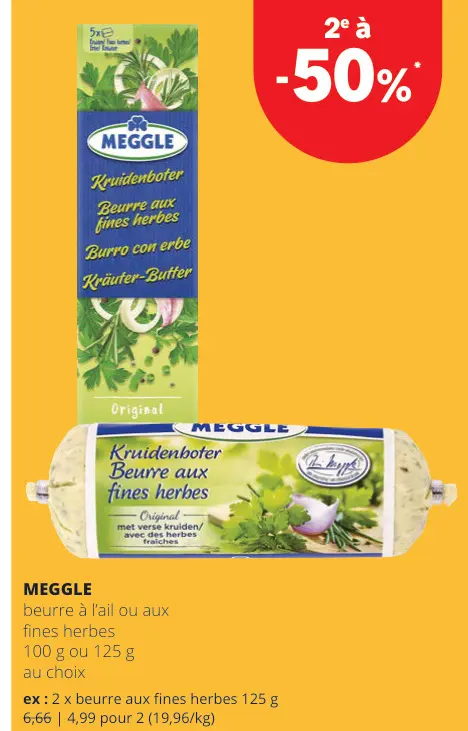 Offre: Beurre à l'ail ou aux fines herbes