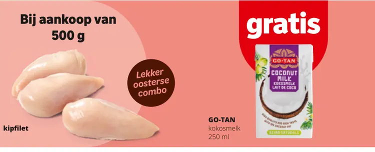 Promotie: Kipfilet + gratis kokosmelk