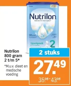 Aanbieding: Nutrilon 800 gram 2 t/m 5