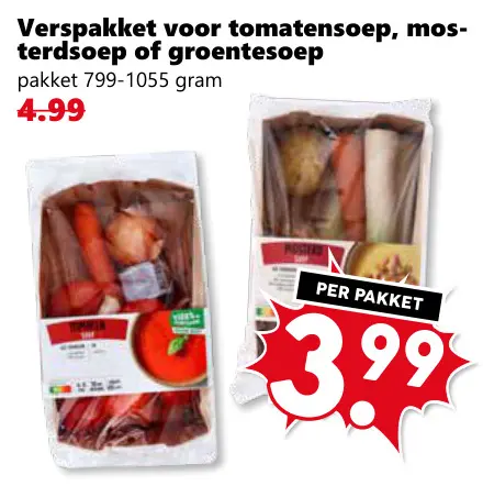 Aanbieding: Verspakket voor tomatensoep, mosterdsoep of groentesoep
