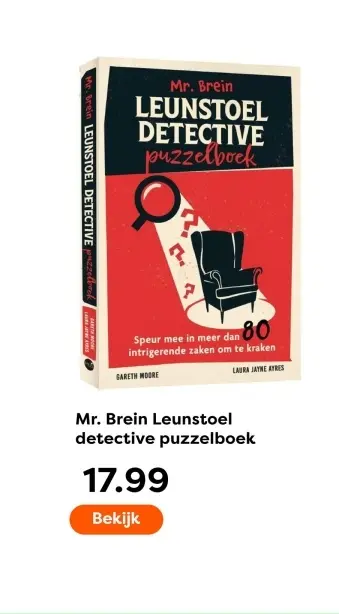 Aanbieding: Mr. Brein Leunstoel detective puzzelboek