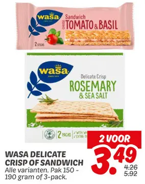 Aanbieding: Wasa delicate crisp of sandwich