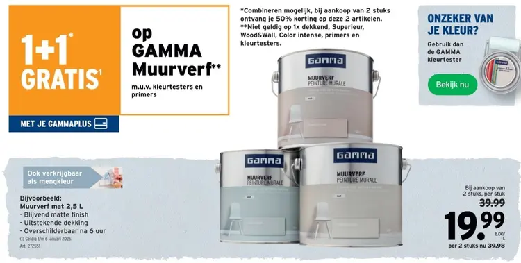 Aanbieding: Muurverf mat