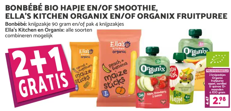 Aanbieding: Bonbébé bio hapje en/of smoothie, ELLA'S KITC