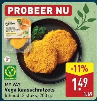 Aanbieding: MY VAY Vega kaasschnitzels