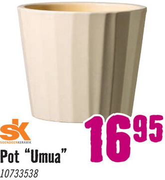 Aanbieding: SOENDGEN Bloempot Umea Barista Keramiek beige Ø 23 cm H 19 cm