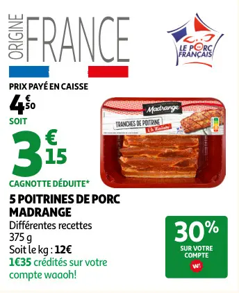Promotie: Poitrines de porc