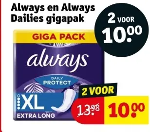 Aanbieding: Always en Always Dailies gigapak