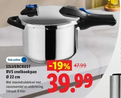 Aanbieding: RVS snelkookpan