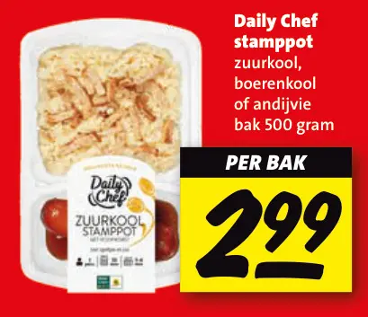 Aanbieding: stamppot zuurkool, boerenkool of andijvie