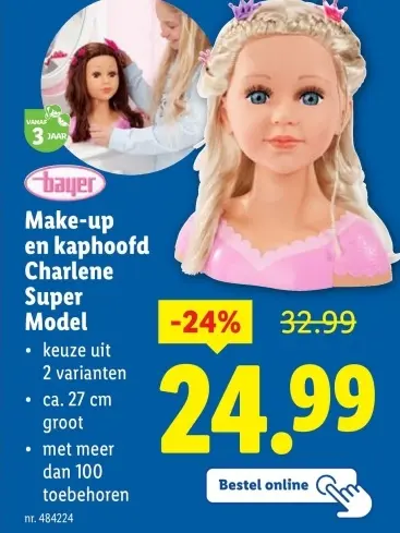 Aanbieding: Make-up en kaphoofd Charlene Super Model