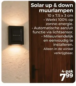 Aanbieding: Solar up & down muurlampen