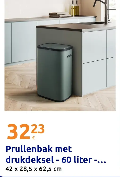 Aanbieding: Prullenbak met drukdeksel