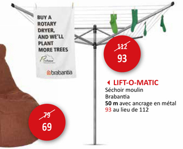 Offre: Séchoir Lift-O-Matic  Brabantia 50m