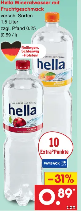 Aanbieding: Mineralwasser mit Fruchtgeschmack