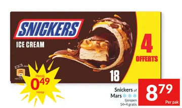 Aanbieding: Snickers of Mars ijsrepen