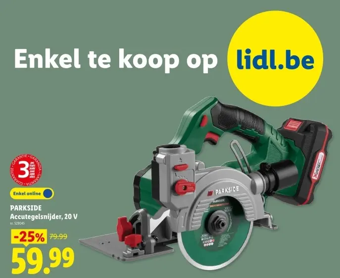 Promotie: Accutegelsnijder 20 V