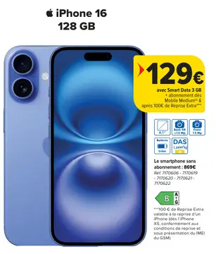 Offre: iPhone 16 128 GB