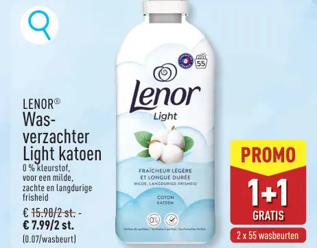 Promotie: Wasverzachter Light katoen