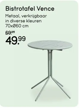 Aanbieding: Bistrotafel Vence - groen - 70xØ60 cm