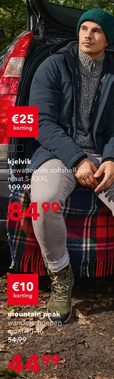 Aanbieding: Kjelvik gewatteerde heren softshell jas blauw
